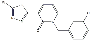 1-(3-chlorobenzyl)-3-(5-sulfanyl-1,3,4-oxadiazol-2-yl)-2(1H)-pyridinone Struktur