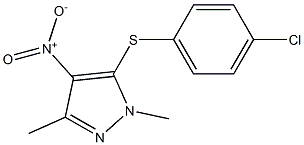 5-[(4-chlorophenyl)thio]-1,3-dimethyl-4-nitro-1H-pyrazole Struktur