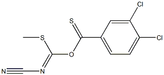 (cyanoimino)(methylthio)methyl 3,4-dichlorobenzene-1-carbothioate Struktur