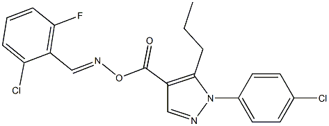 4-[({[(2-chloro-6-fluorophenyl)methylene]amino}oxy)carbonyl]-1-(4-chlorophenyl)-5-propyl-1H-pyrazole Struktur