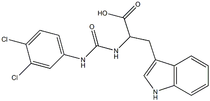 2-({[(3,4-dichlorophenyl)amino]carbonyl}amino)-3-(1H-indol-3-yl)propanoic acid Struktur