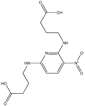 4-({6-[(4-hydroxy-4-oxobutyl)amino]-3-nitro-2-pyridinyl}amino)butanoic acid Struktur