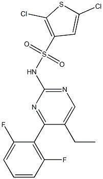 N3-[4-(2,6-difluorophenyl)-5-ethylpyrimidin-2-yl]-2,5-dichlorothiophene-3-sulfonamide Struktur