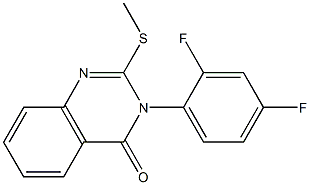 3-(2,4-difluorophenyl)-2-(methylthio)-3,4-dihydroquinazolin-4-one Struktur