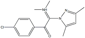 1-(4-chlorophenyl)-2-(dimethyl-lambda~5~-azanylidene)-2-(3,5-dimethyl-1H-pyrazol-1-yl)-1-ethanone Struktur