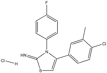 4-(4-chloro-3-methylphenyl)-3-(4-fluorophenyl)-2,3-dihydro-1,3-thiazol-2-im ine hydrochloride Struktur