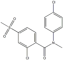 2-chloro-N-(4-chlorophenyl)-N-methyl-4-(methylsulfonyl)benzenecarboxamide Struktur