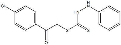 2-(4-chlorophenyl)-2-oxoethyl 2-phenylhydrazine-1-carbodithioate Struktur