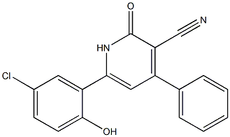 6-(5-chloro-2-hydroxyphenyl)-2-oxo-4-phenyl-1,2-dihydropyridine-3-carbonitrile Struktur