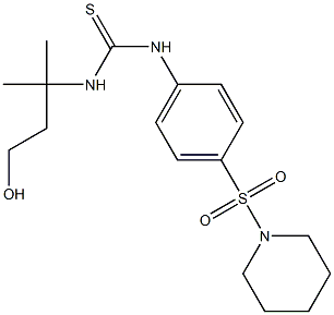 N-(3-hydroxy-1,1-dimethylpropyl)-N'-[4-(piperidinosulfonyl)phenyl]thiourea Struktur