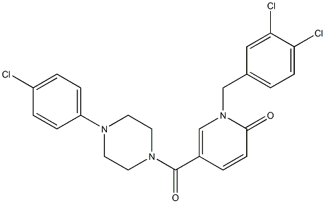 5-{[4-(4-chlorophenyl)piperazino]carbonyl}-1-(3,4-dichlorobenzyl)-2(1H)-pyridinone Struktur