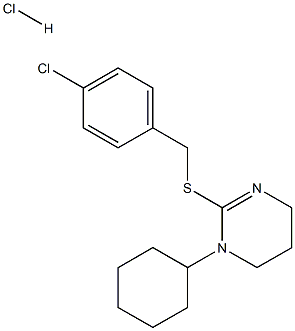 2-[(4-chlorobenzyl)thio]-1-cyclohexyl-1,4,5,6-tetrahydropyrimidine hydrochloride Struktur