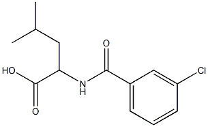 2-[(3-chlorobenzoyl)amino]-4-methylpentanoic acid Struktur