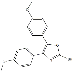 4,5-di(4-methoxyphenyl)-1,3-oxazole-2-thiol Struktur