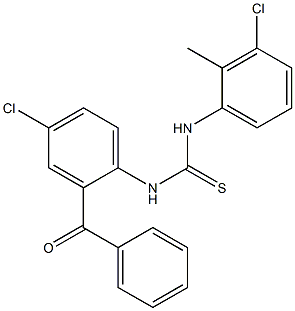 N-(2-benzoyl-4-chlorophenyl)-N'-(3-chloro-2-methylphenyl)thiourea Struktur