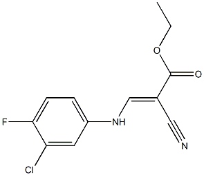 ethyl 3-(3-chloro-4-fluoroanilino)-2-cyanoacrylate Struktur