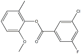 2-methoxy-6-methylphenyl 3-chloro-5-fluorobenzoate Struktur