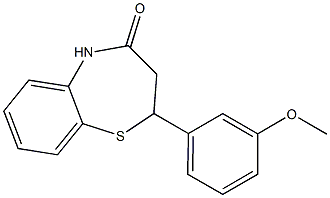 2-(3-methoxyphenyl)-2,3,4,5-tetrahydro-1,5-benzothiazepin-4-one Struktur