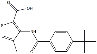 3-{[4-(tert-butyl)benzoyl]amino}-4-methyl-2-thiophenecarboxylic acid Struktur