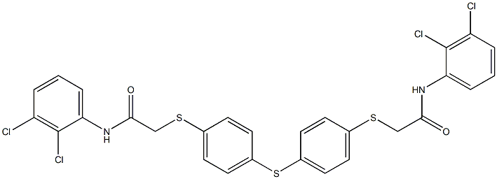 2-({4-[(4-{[2-(2,3-dichloroanilino)-2-oxoethyl]sulfanyl}phenyl)sulfanyl]phenyl}sulfanyl)-N-(2,3-dichlorophenyl)acetamide Struktur