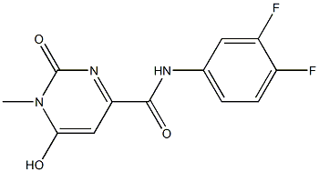 N-(3,4-difluorophenyl)-6-hydroxy-1-methyl-2-oxo-1,2-dihydro-4-pyrimidinecarboxamide Struktur