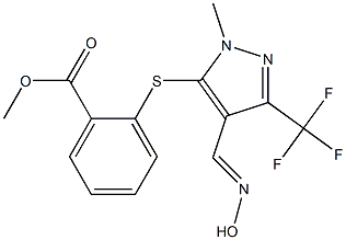 methyl 2-{[4-[(hydroxyimino)methyl]-1-methyl-3-(trifluoromethyl)-1H-pyrazol-5-yl]sulfanyl}benzenecarboxylate Struktur