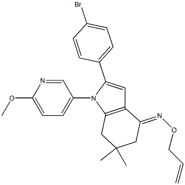 2-(4-bromophenyl)-1-(6-methoxy-3-pyridinyl)-6,6-dimethyl-1,5,6,7-tetrahydro-4H-indol-4-one O-allyloxime Struktur