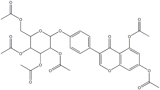 5-(acetyloxy)-4-oxo-3-[4-({3,4,5-tri(acetyloxy)-6-[(acetyloxy)methyl]tetrahydro-2H-pyran-2-yl}oxy)phenyl]-4H-chromen-7-yl acetate Struktur