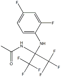 N1-[1-(2,4-difluoroanilino)-2,2,2-trifluoro-1-(trifluoromethyl)ethyl]acetamide Struktur