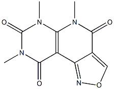 5,6,8-trimethyl-4,5,6,7,8,9-hexahydroisoxazolo[3',4':4,5]pyrido[2,3-d]pyrimidine-4,7,9-trione Struktur