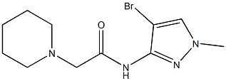 N-(4-bromo-1-methyl-1H-pyrazol-3-yl)-2-piperidinoacetamide Struktur