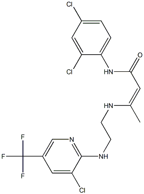 3-[(2-{[3-chloro-5-(trifluoromethyl)-2-pyridinyl]amino}ethyl)amino]-N-(2,4-dichlorophenyl)-2-butenamide Struktur