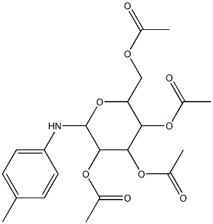 3,5-di(acetyloxy)-2-[(acetyloxy)methyl]-6-(4-toluidino)tetrahydro-2H-pyran-4-yl acetate Struktur