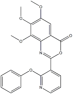 6,7,8-trimethoxy-2-(2-phenoxy-3-pyridyl)-4H-3,1-benzoxazin-4-one Struktur