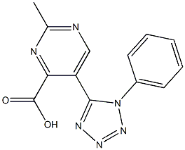 2-methyl-5-(1-phenyl-1H-1,2,3,4-tetraazol-5-yl)pyrimidine-4-carboxylic acid Struktur