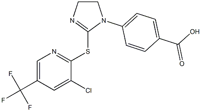 4-(2-{[3-chloro-5-(trifluoromethyl)-2-pyridinyl]sulfanyl}-4,5-dihydro-1H-imidazol-1-yl)benzenecarboxylic acid Struktur