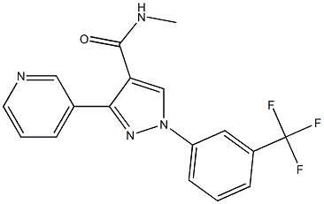 N-methyl-3-(3-pyridinyl)-1-[3-(trifluoromethyl)phenyl]-1H-pyrazole-4-carboxamide Struktur