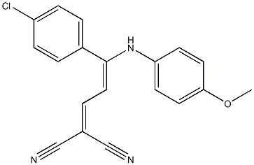 2-[3-(4-chlorophenyl)-3-(4-methoxyanilino)prop-2-enylidene]malononitrile Struktur