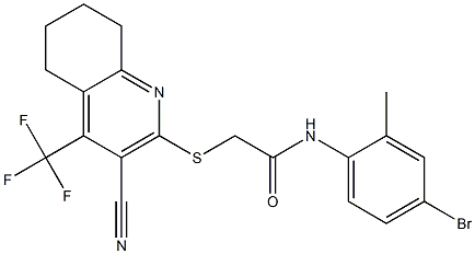 N-(4-bromo-2-methylphenyl)-2-{[3-cyano-4-(trifluoromethyl)-5,6,7,8-tetrahydro-2-quinolinyl]sulfanyl}acetamide Struktur