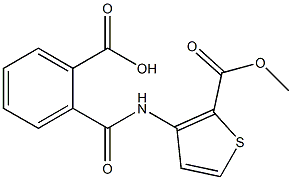 2-({[2-(methoxycarbonyl)-3-thienyl]amino}carbonyl)benzoic acid Struktur