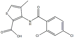 3-[(2,4-dichlorobenzoyl)amino]-4-methyl-2-thiophenecarboxylic acid Struktur