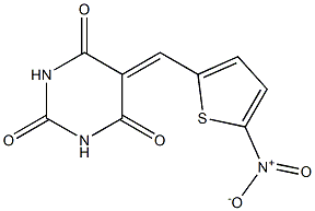 5-[(5-nitro-2-thienyl)methylidene]hexahydropyrimidine-2,4,6-trione Struktur