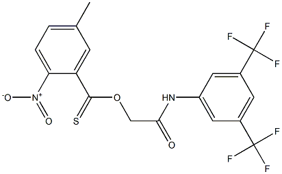 2-[3,5-di(trifluoromethyl)anilino]-2-oxoethyl 5-methyl-2-nitrobenzene-1-carbothioate Struktur