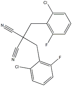 2,2-di(2-chloro-6-fluorobenzyl)malononitrile Struktur