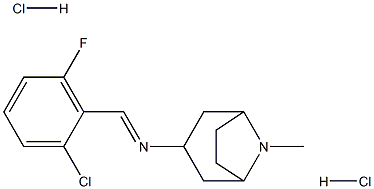 N-[(2-chloro-6-fluorophenyl)methylene]-8-methyl-8-azabicyclo[3.2.1]octan-3-amine dihydrochloride Struktur