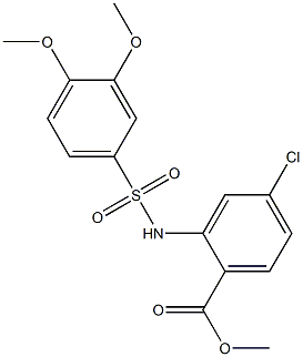 methyl 4-chloro-2-{[(3,4-dimethoxyphenyl)sulfonyl]amino}benzoate Struktur