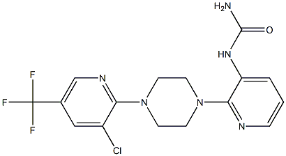 N-(2-{4-[3-chloro-5-(trifluoromethyl)-2-pyridinyl]piperazino}-3-pyridinyl)urea Struktur