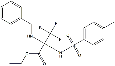 ethyl 2-(benzylamino)-3,3,3-trifluoro-2-{[(4-methylphenyl)sulfonyl]amino}propanoate Struktur