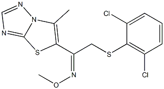 2-[(2,6-dichlorophenyl)sulfanyl]-1-(6-methyl[1,3]thiazolo[3,2-b][1,2,4]triazol-5-yl)-1-ethanone O-methyloxime Struktur