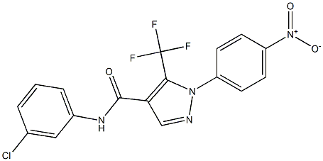 N4-(3-chlorophenyl)-1-(4-nitrophenyl)-5-(trifluoromethyl)-1H-pyrazole-4-carboxamide Struktur